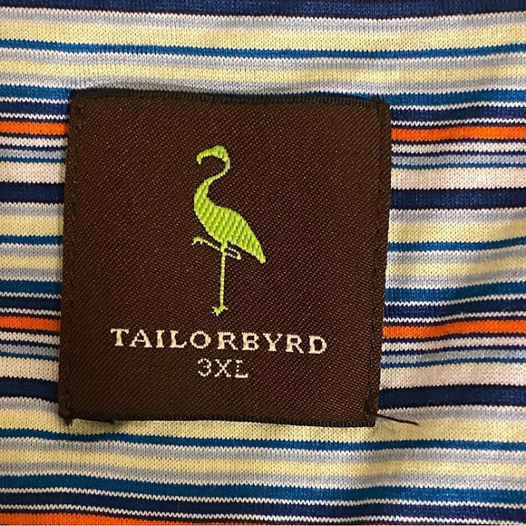 Tailorbyrd Men’s Size 3XL Golf Polo Multicolor Stripe Egyptian Cotton Casual - Picture 8 of 13